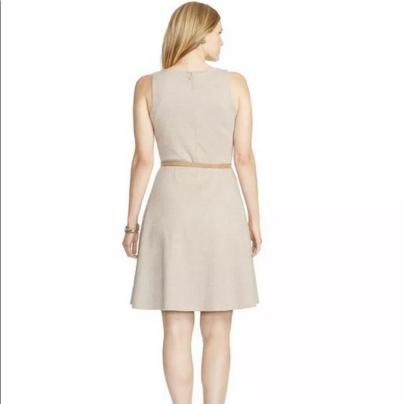 Lauren Taupe Herringbone A-Line Dress in 2X - Picture 2 of 9